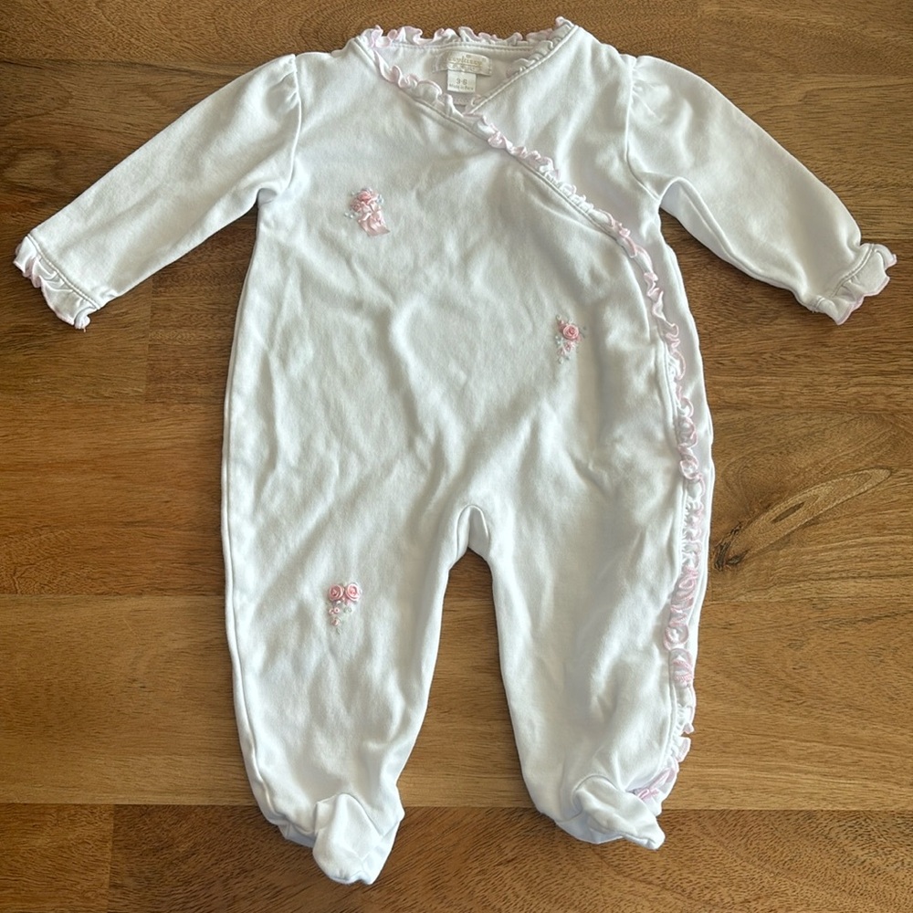 Kissy Kissy 3-6M white ruffle onesie